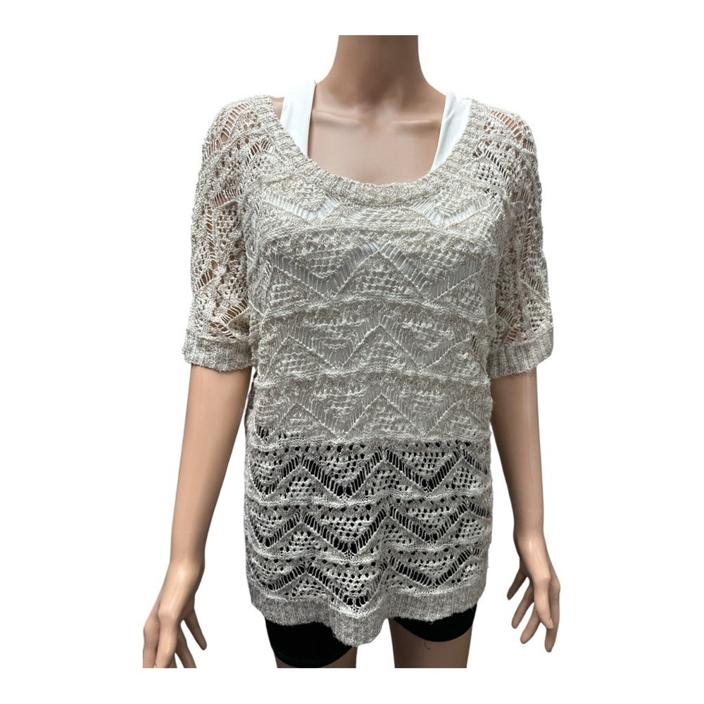 Maurices Plus - EC - Chic Cream Knit Sweater Top Size 0